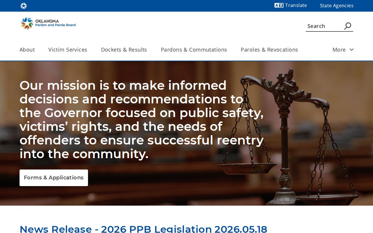 Bryan County parole record source at Oklahoma Pardon and Parole Board